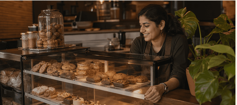 Dessert and cookies counter at Cafe Brown